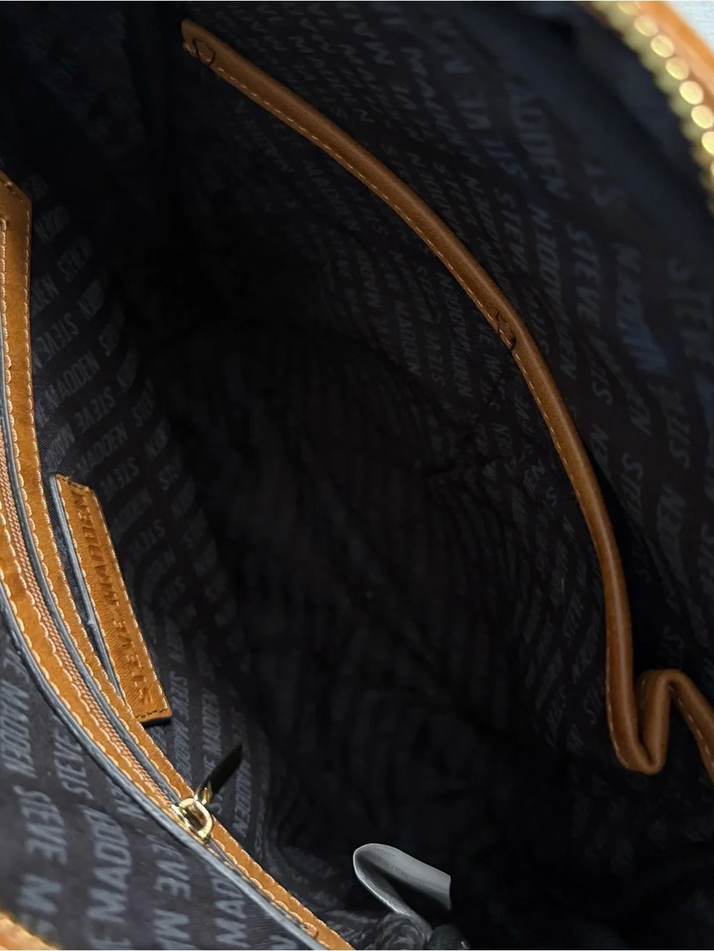 Steve Madden Cognac Fringe Faux-Leather Backpack